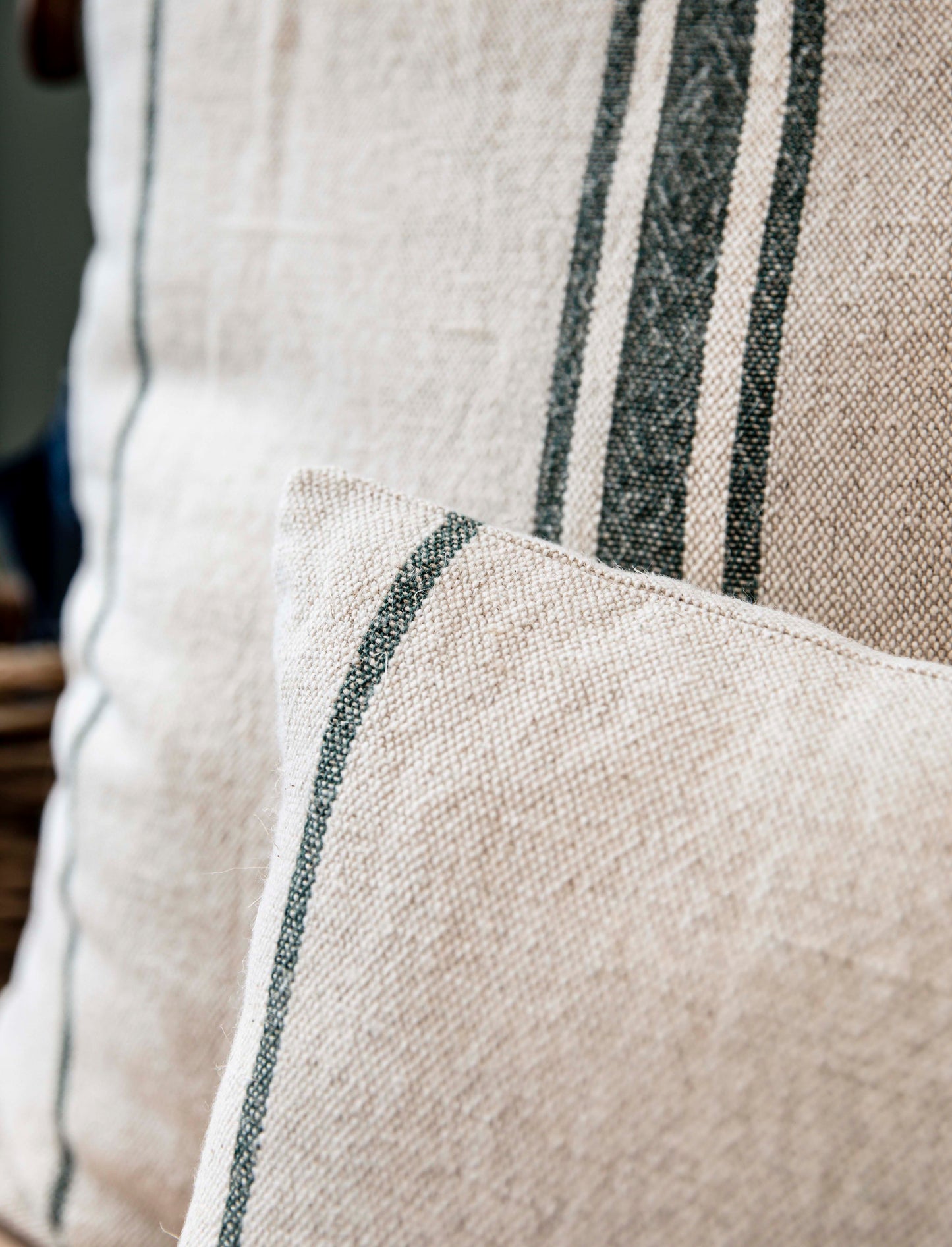 Windrush Stripe Cushion 30 x 50 Forest Green