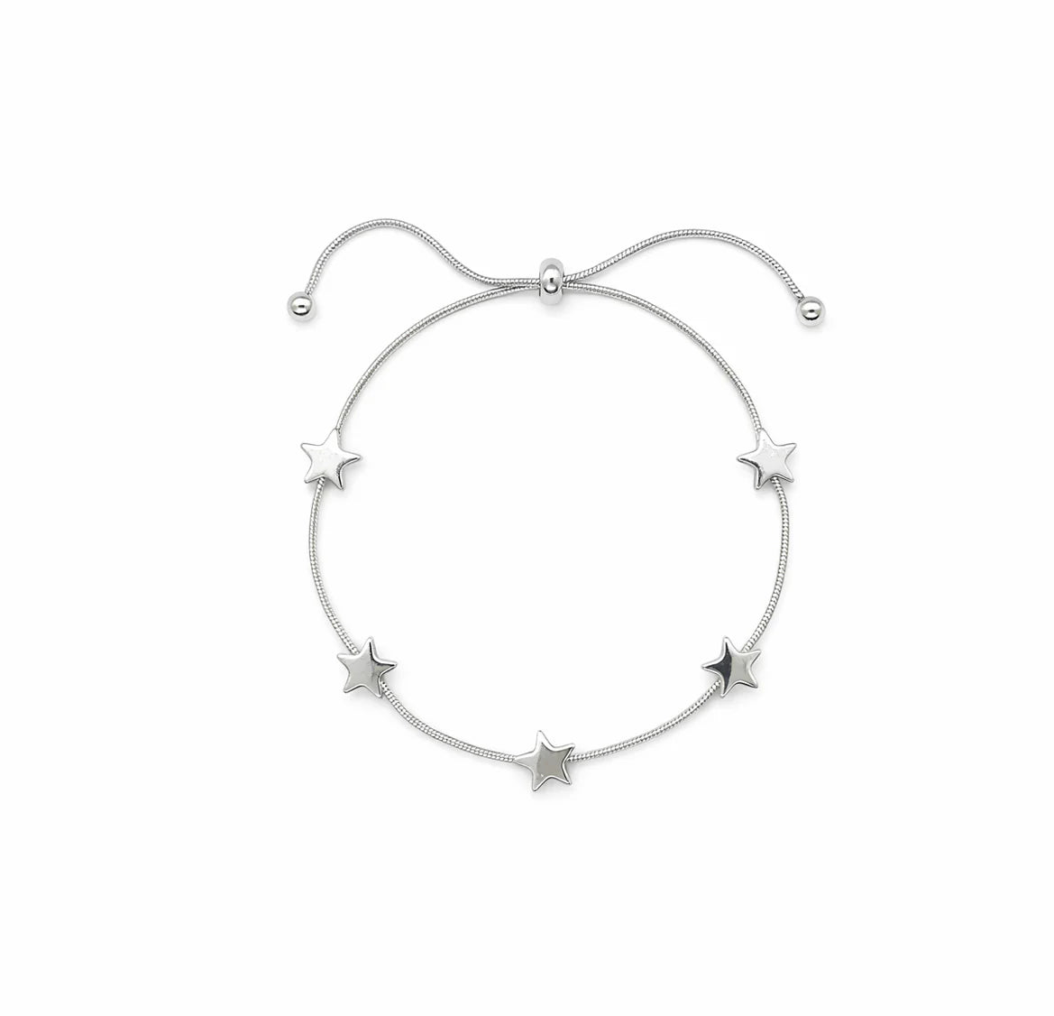 Five Stars Slider Bracelet | Silver