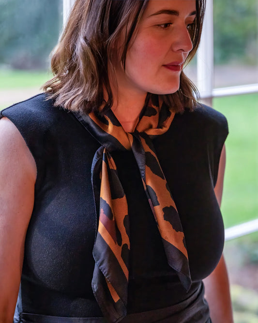 Chalk | Luna Scarf | Large Leopard Print