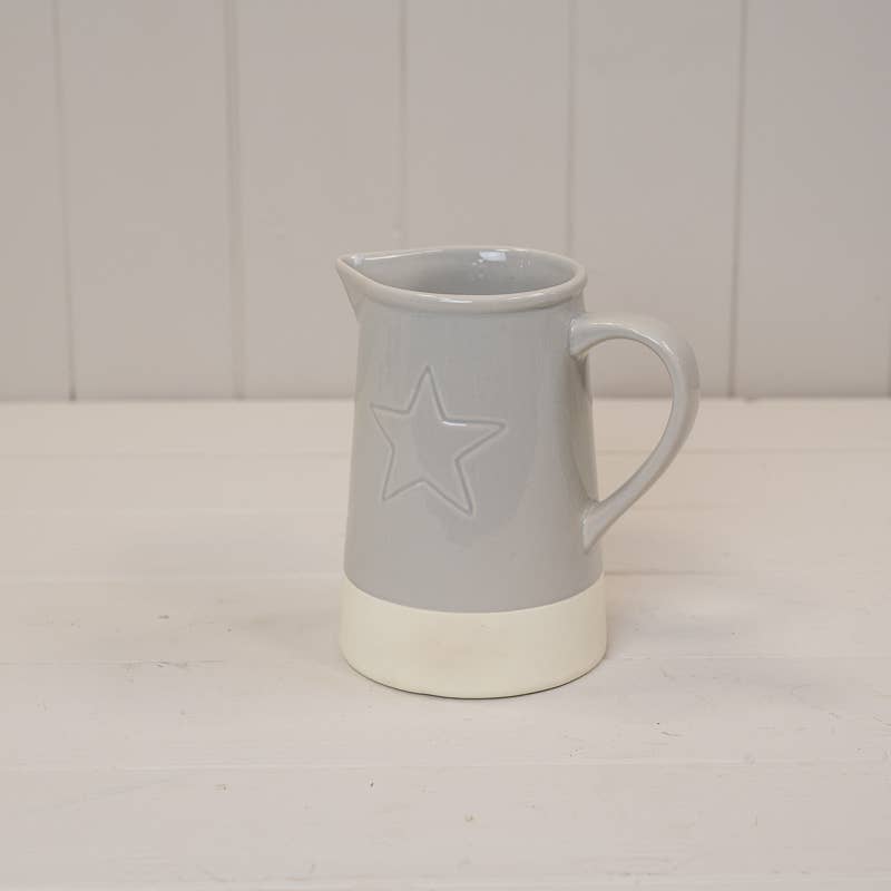 Warm Grey Debossed Star Jug