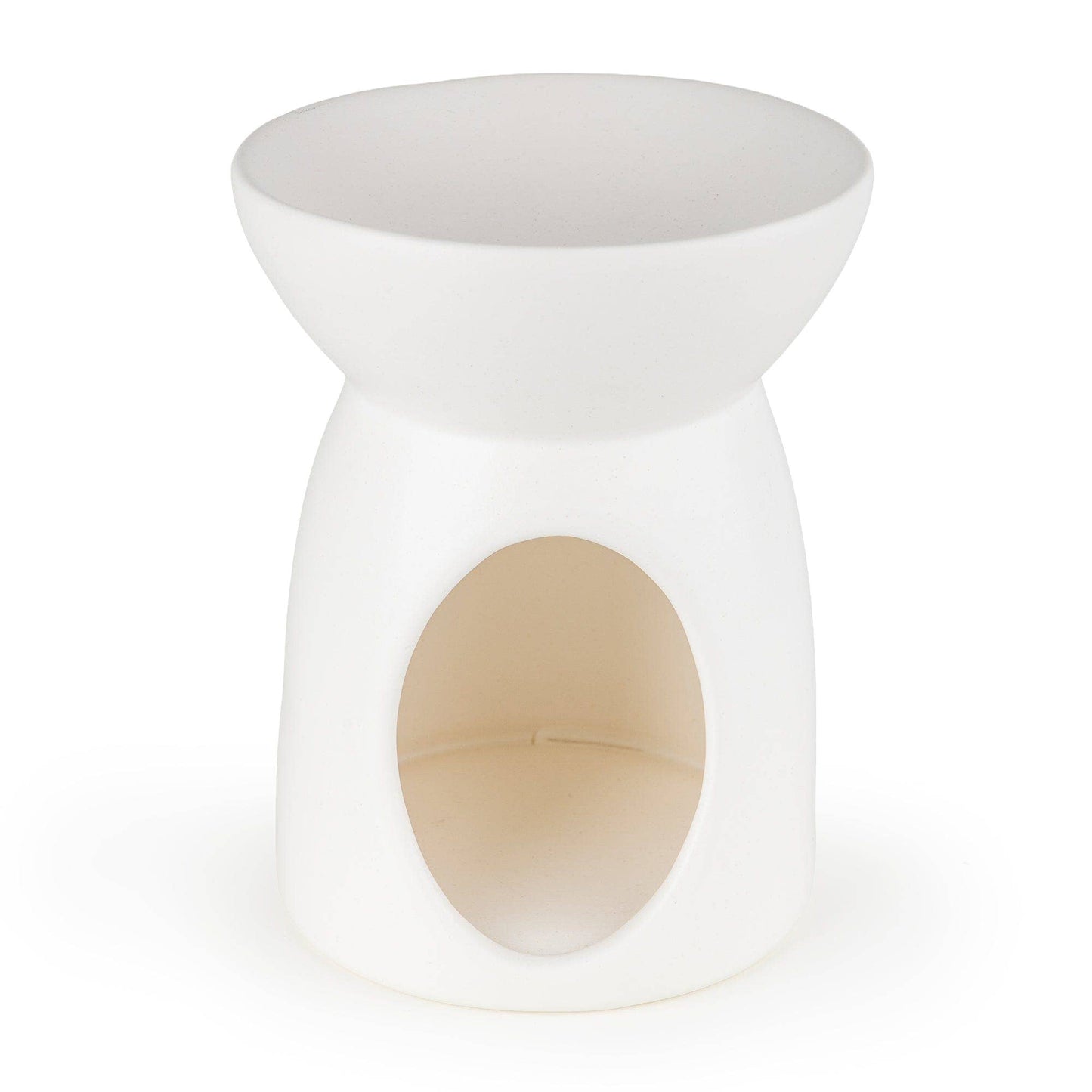 13cm Ceramic Oil Burner - Matt White