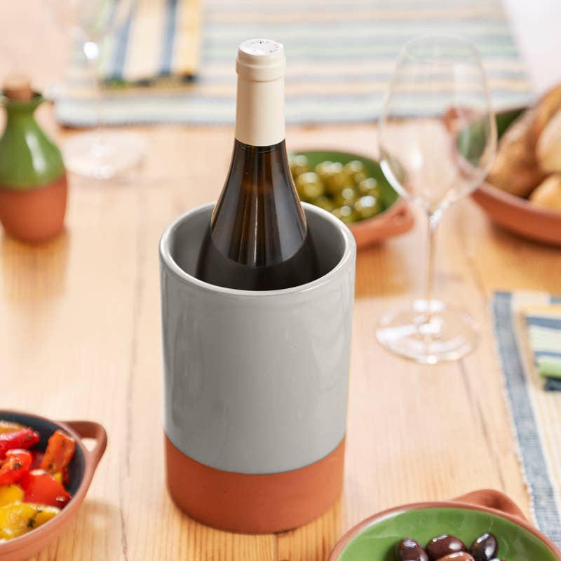 Sintra Glazed Terracotta Wine Cooler - Stone