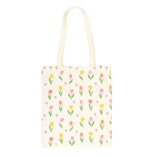 Spring Tulip Print Tote Bag