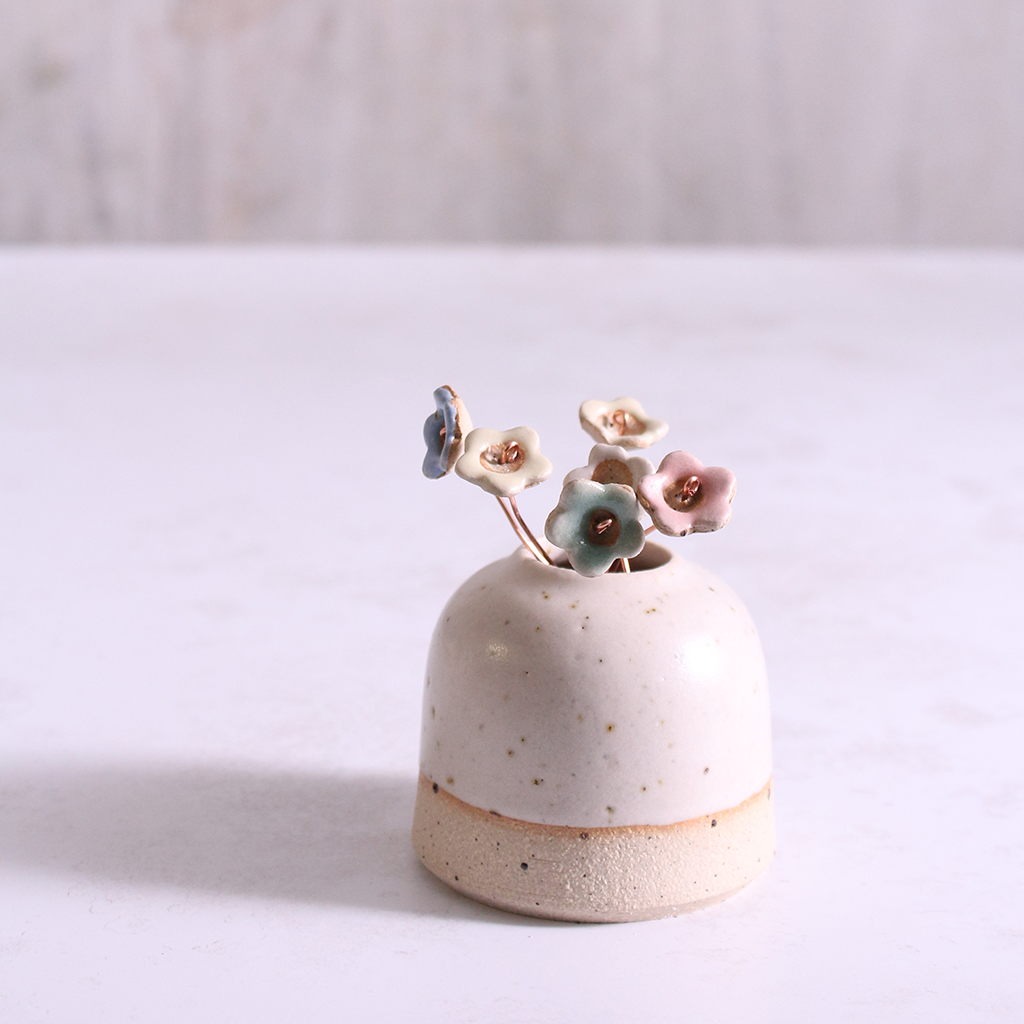 Mini Ceramic Flower Decorative Bud Stems