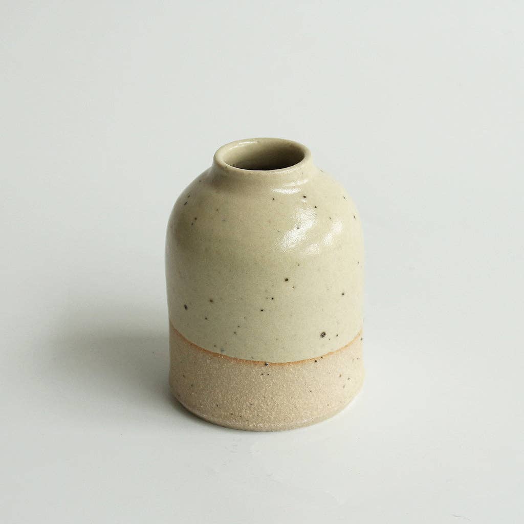 Light Yellow Small Bud Vase Stoneware