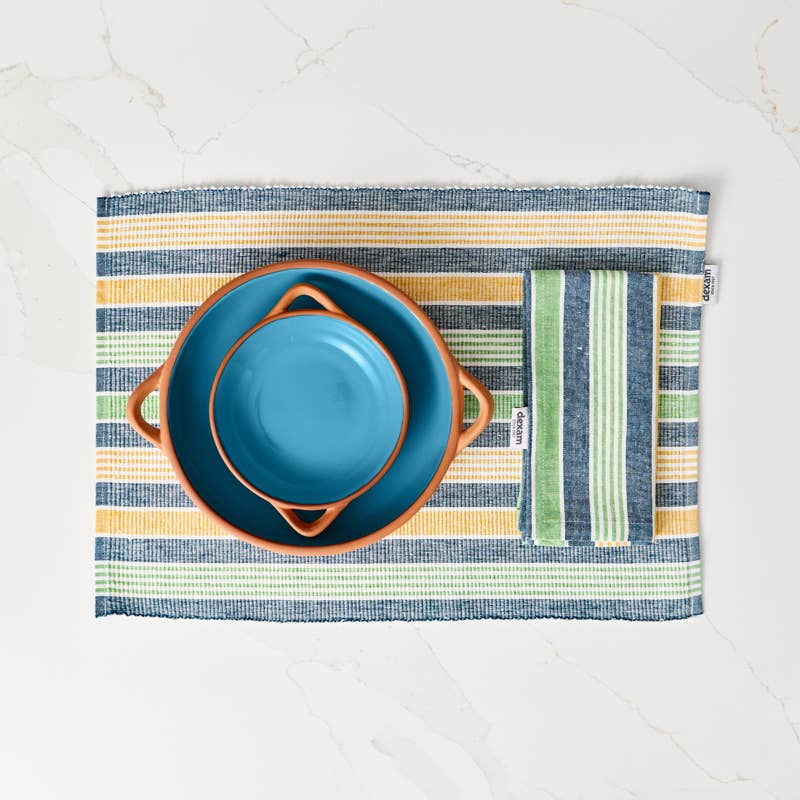 Sintra Large Glazed Terracotta Tapas Dish - Ink Blue