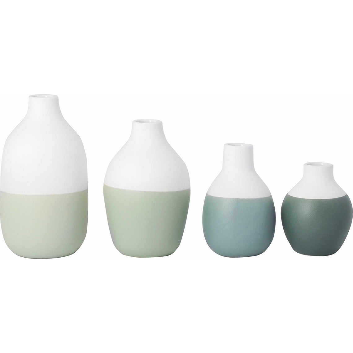 Set of 4 mini bud vases | Green