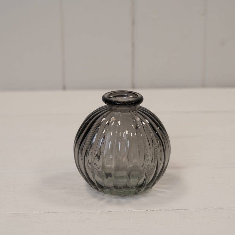 Smoky Grey Round Bottle Vase
