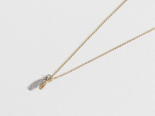 Gold Plated Necklace with Feathers