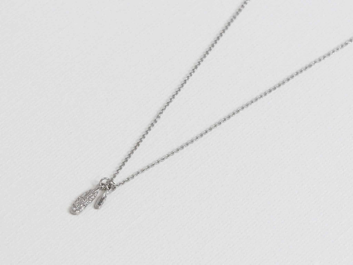 Silver Plated Necklace with Feathers