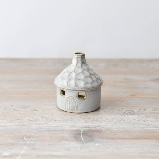 Porcelain Candle House Deco, 8.1cm