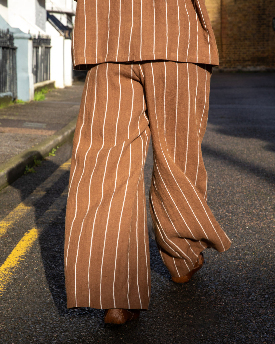 Chalk | Jasmine Stripe Trouser | Tobacco