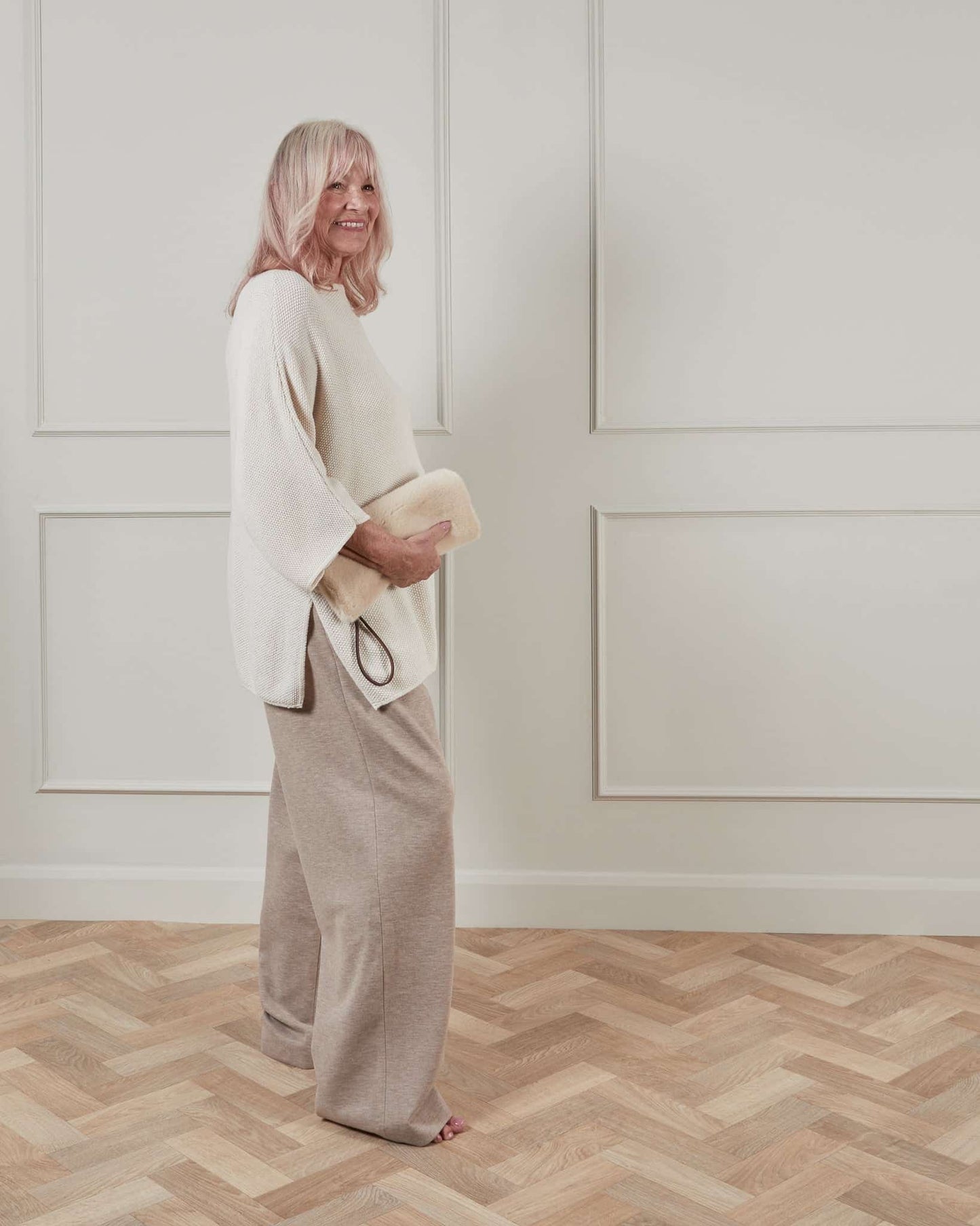 Chalk | Regan Trouser | Marl Beige