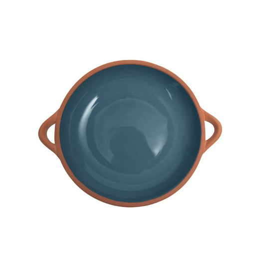 Sintra Large Glazed Terracotta Tapas Dish - Ink Blue