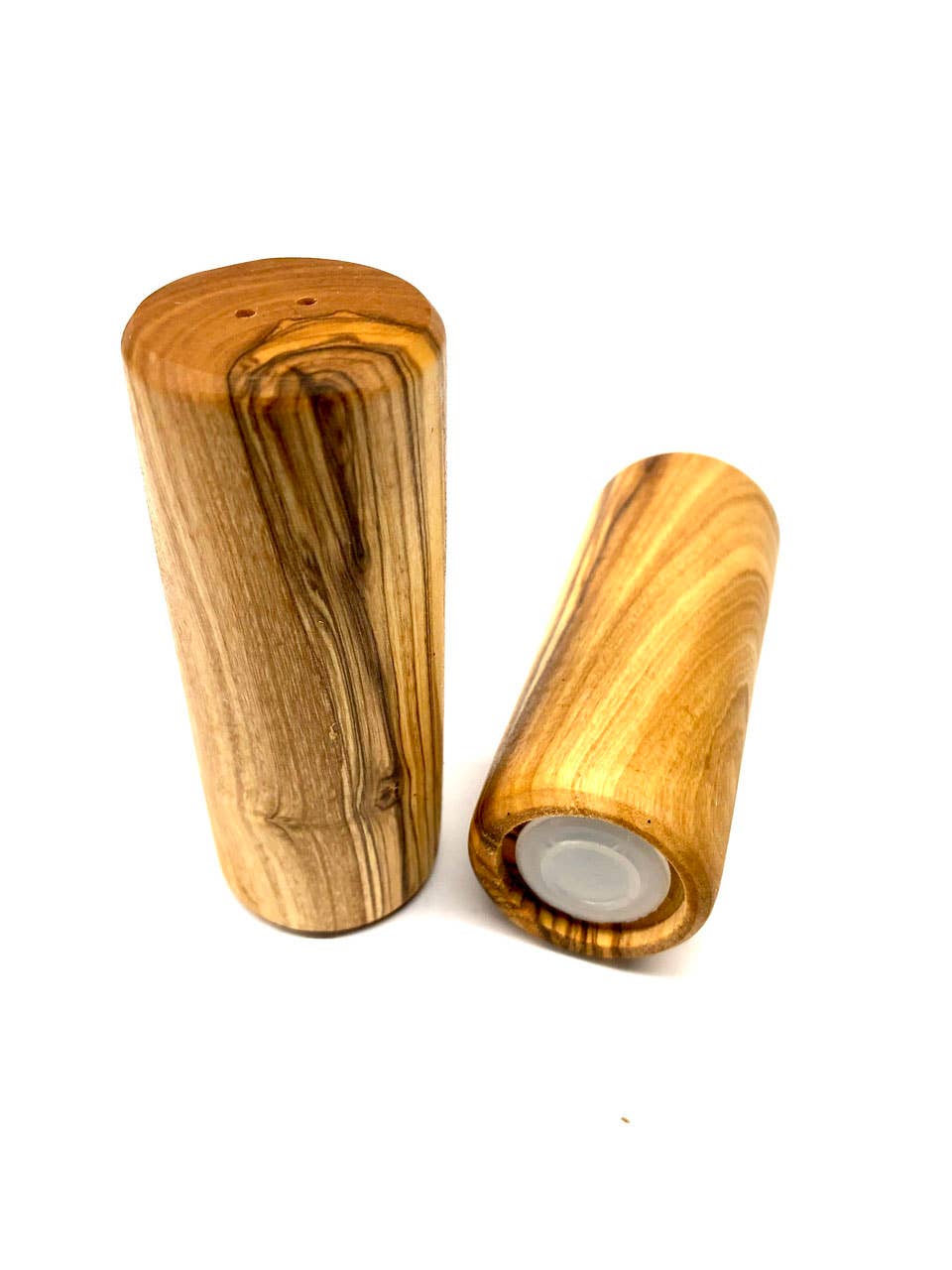 Set of 2 salt and pepper shakers made of olive wood