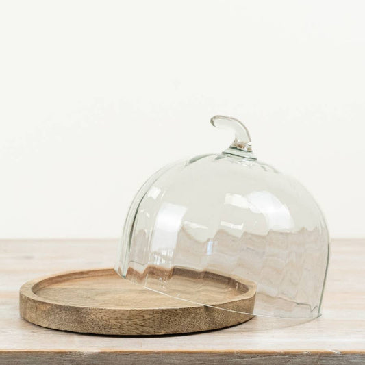 Pumpkin Cake Plate Glass Dome | 22cm