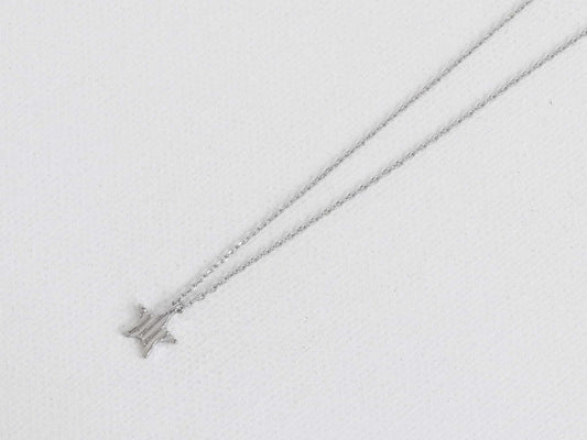 Larissa Textured Star Delicate Necklace | Silver