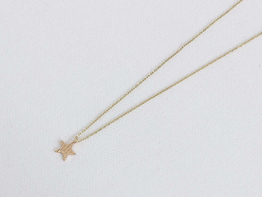 Larissa Textured Star Delicate Necklace | Gold