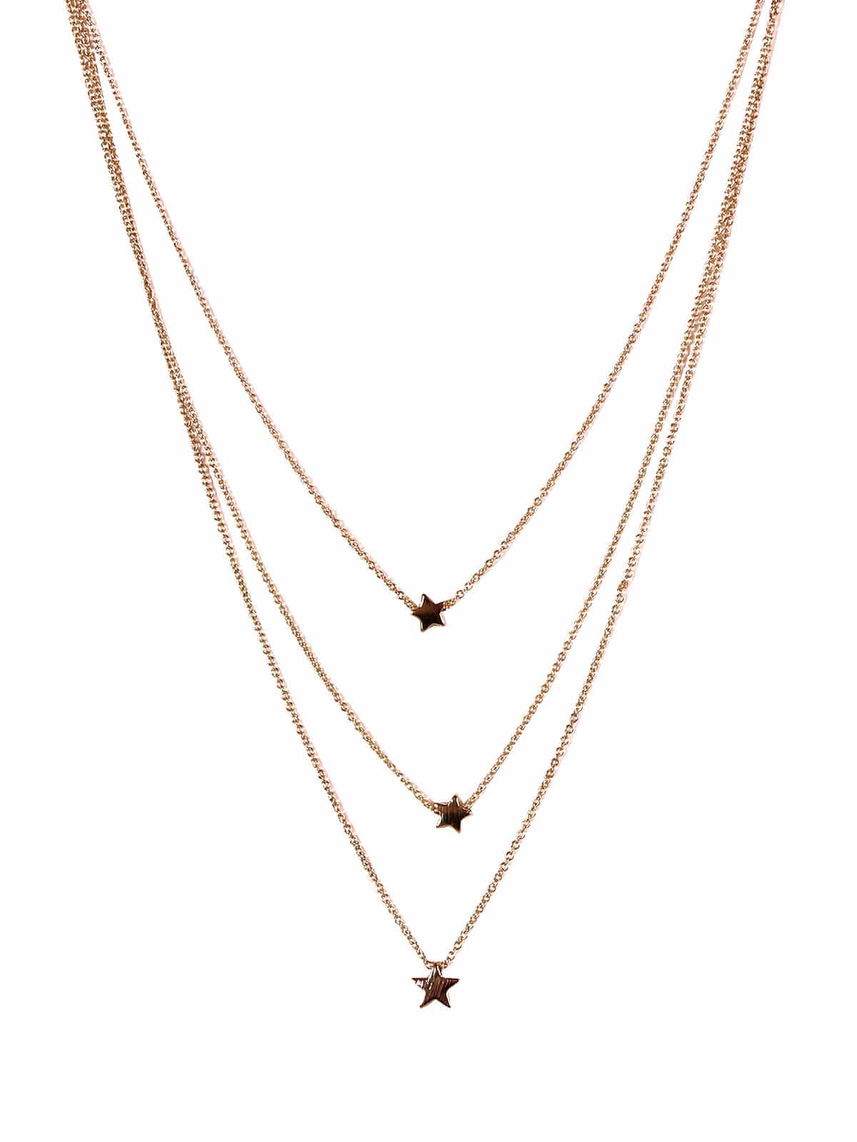 Estelle 3 Layer Star Necklace | Rose Gold