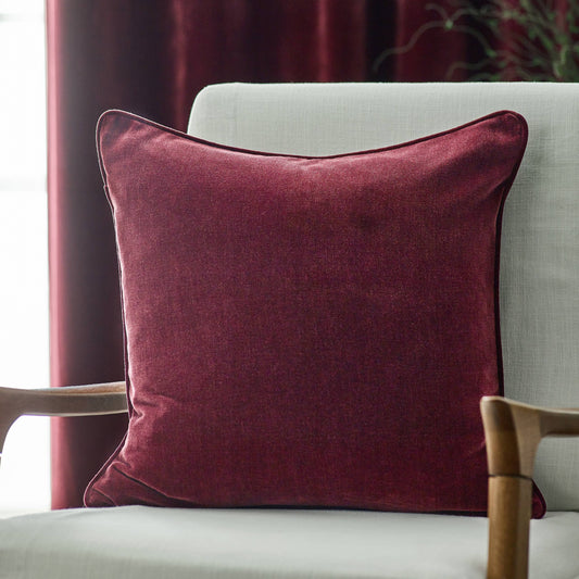 Heavy Chenille Piped Cushion | Beetroot