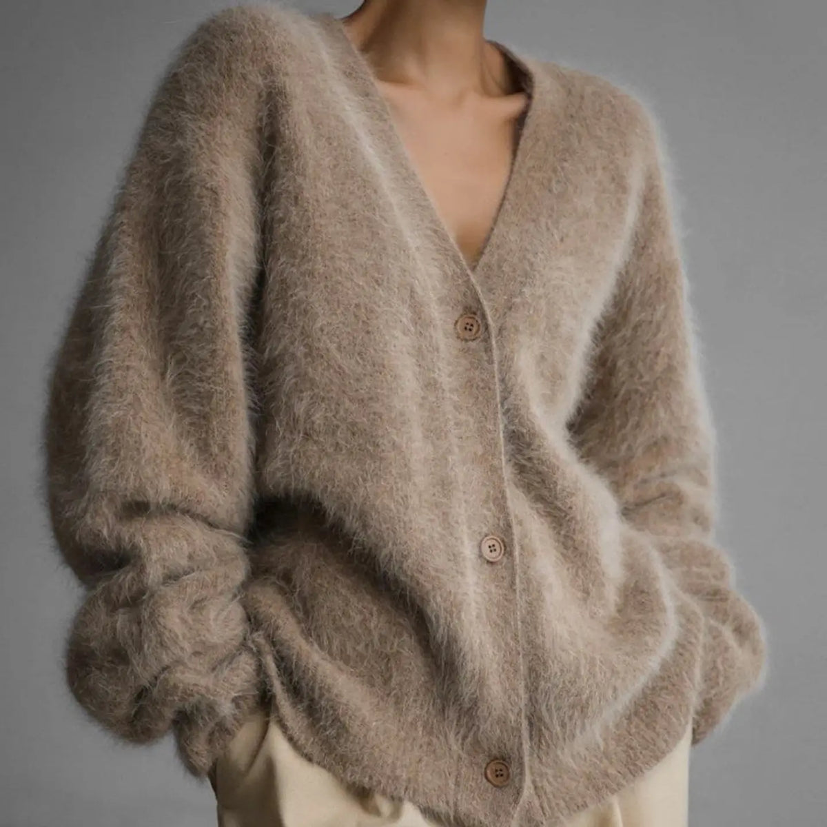 Cosy Knit Oversized Cardigan | Mocha Brown