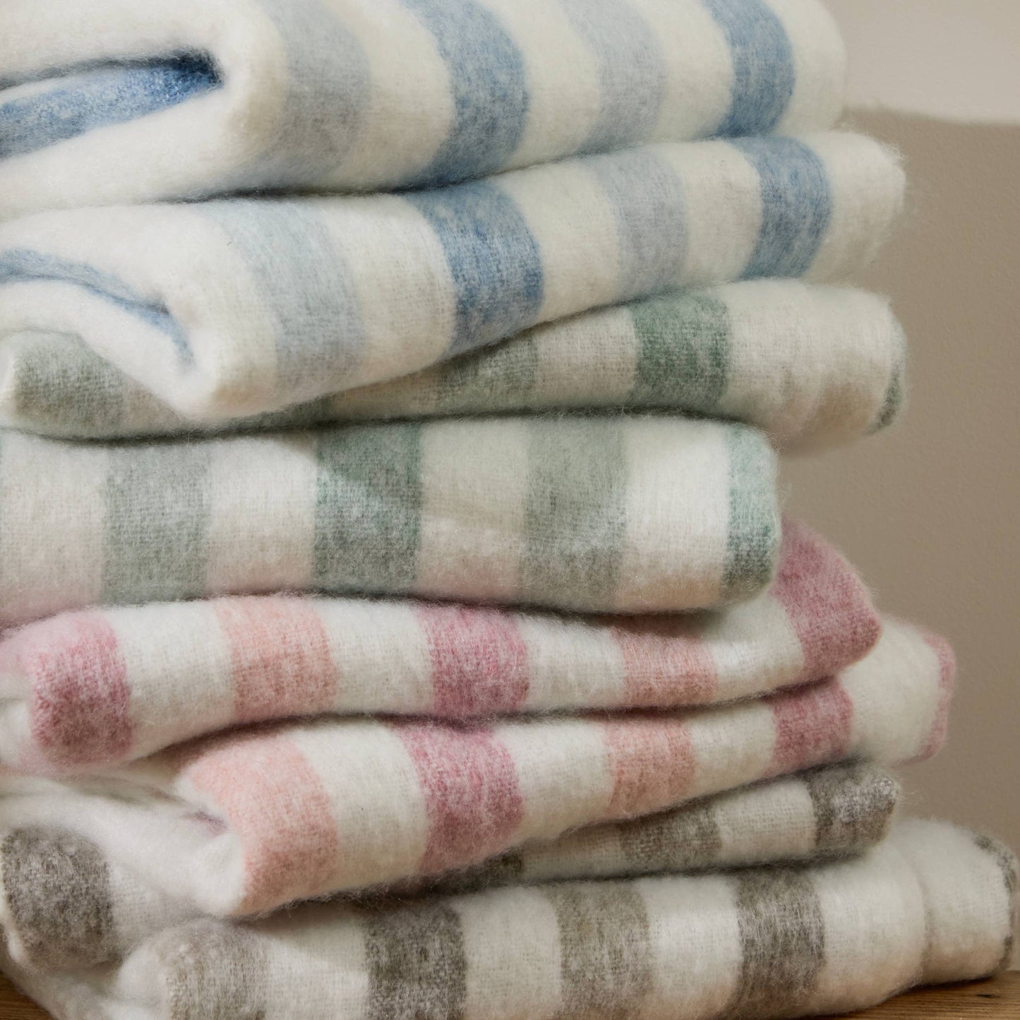 Beechwood Woven Stripe Throw Sky Blue