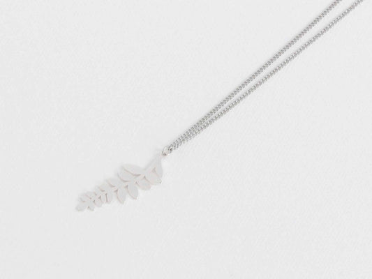 Marceline Leaf Delicate Necklace | Silver