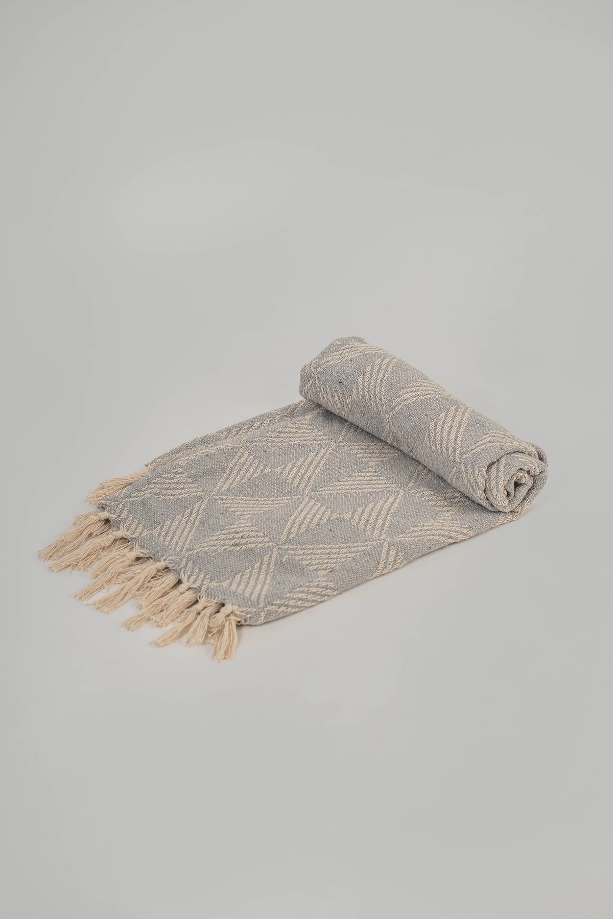 Herringbone Cotton Throw | Petrol Blue