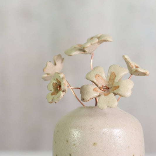 Handmade Yellow Primrose Flower Stems Ceramic