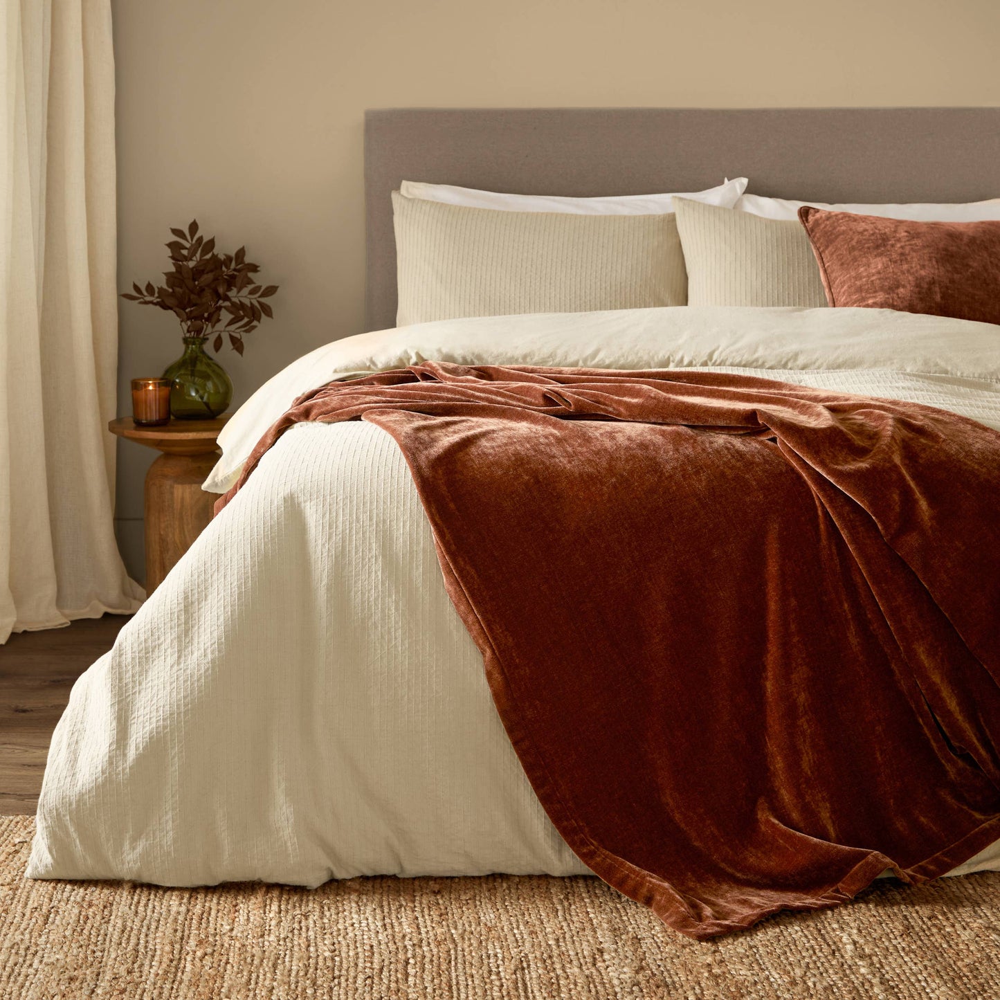 Heavy Chenille Velvet Throw | Nutmeg