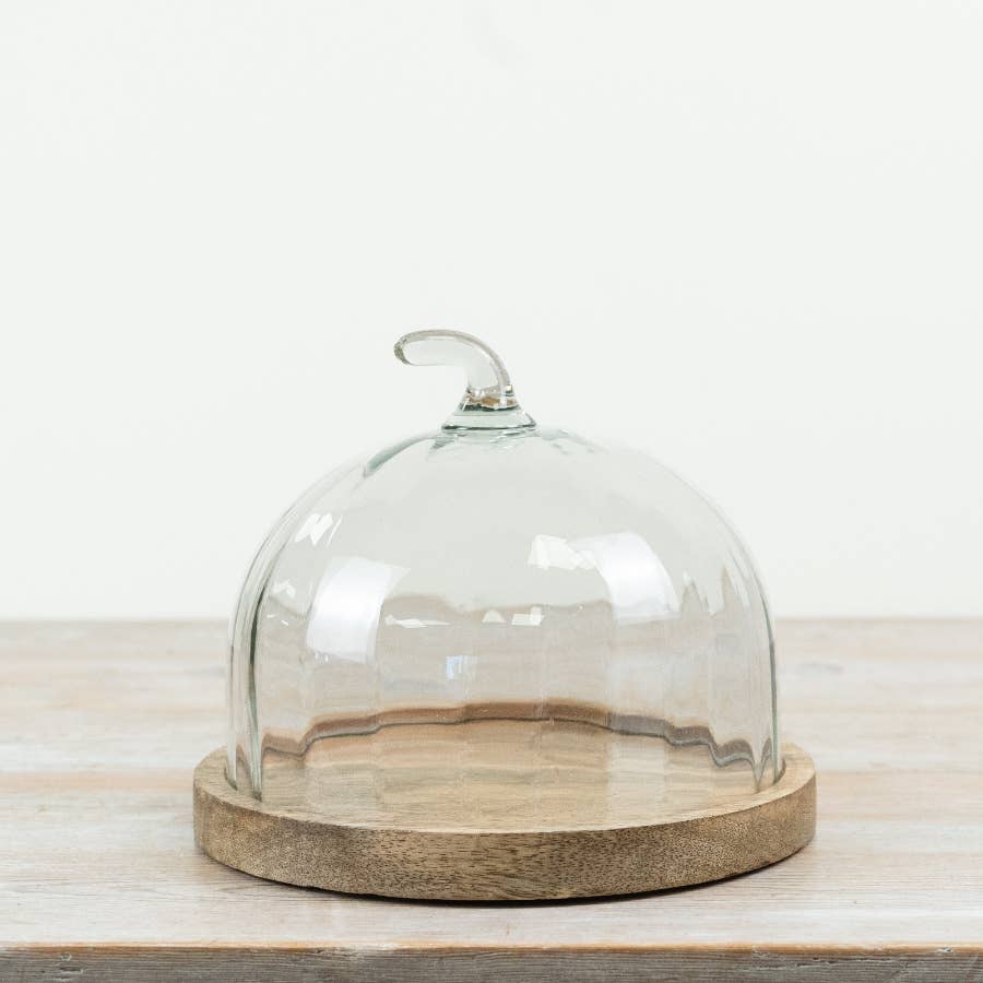 Pumpkin Cake Plate Glass Dome | 22cm