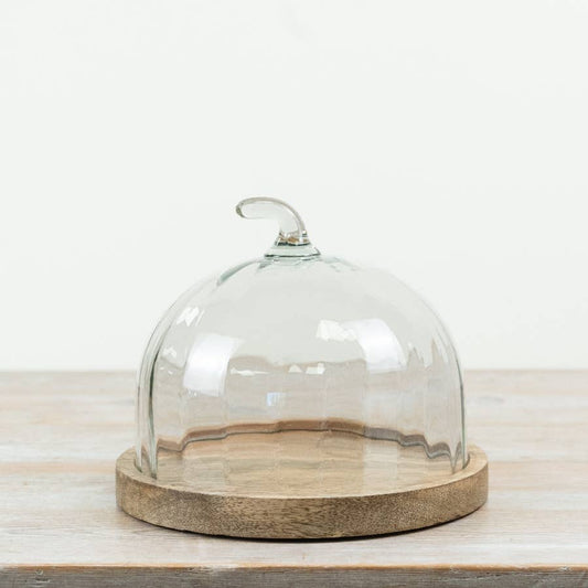 Pumpkin Cake Plate Glass Dome | 22cm