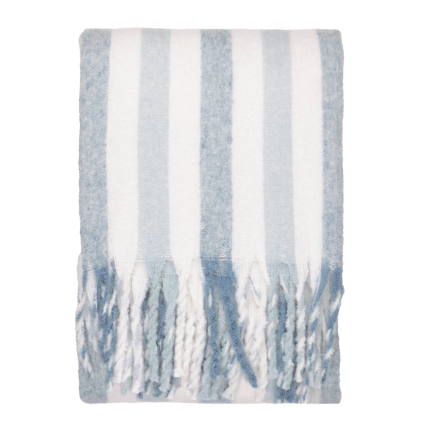 Beechwood Woven Stripe Throw Sky Blue