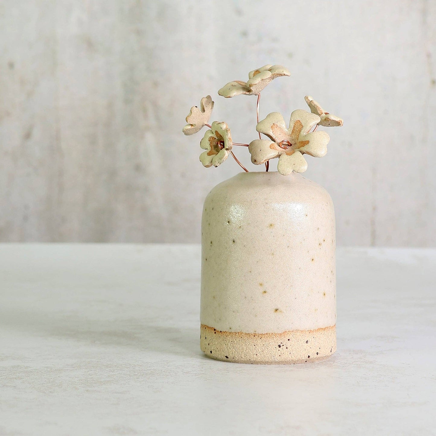 Handmade Yellow Primrose Flower Stems Ceramic