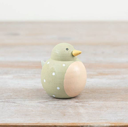 Green Dotty Bird Deco, 5.8cm