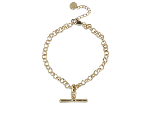 Octavia T Bar Chain Bracelet | Gold Plated