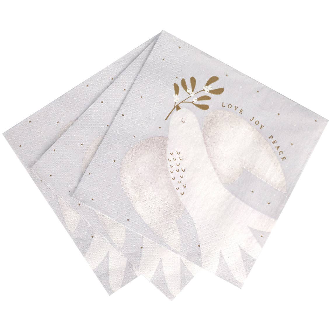 Mistletoe White Christmas Paper Napkins | 20 Pack |