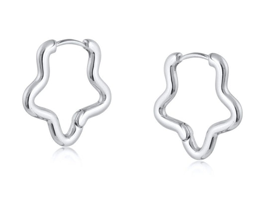 Soraya Organic Squiggle Shape Hoop Earrings