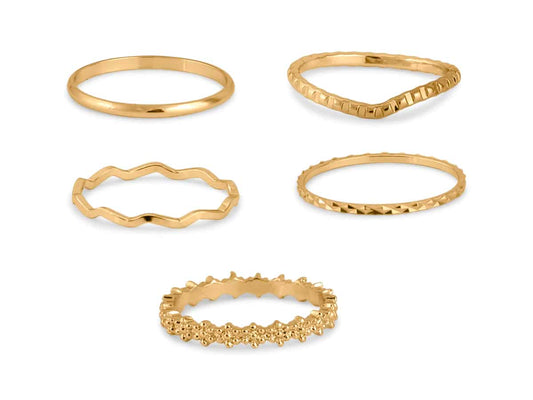 Altea Set of Delicate Rings | Gold