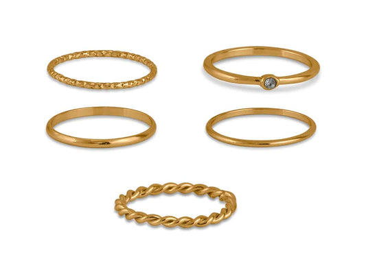 Athena Set of Delicate Rings | Gold