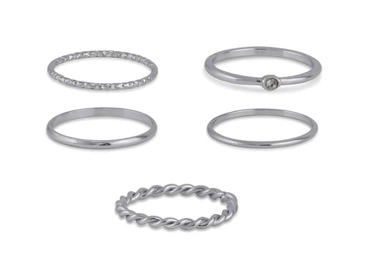 Athena Set of Delicate Rings | Silver