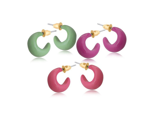 Severine Pack Of 3 Resin Tiny Hoops