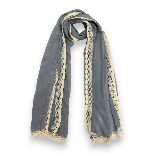 Lace Trim Plain Scarf
