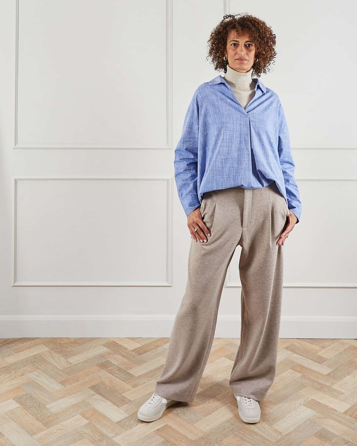 Chalk | Regan Trouser | Marl Beige
