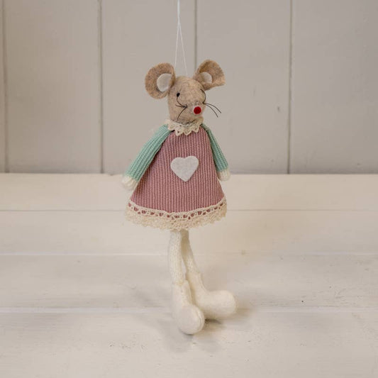 Pink Fabric Hanging Mouse