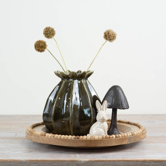 Green Poppy Bud Vase, 11cm