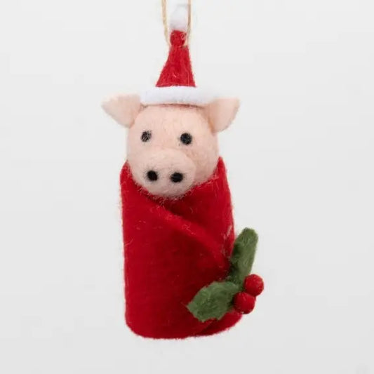 Pig in Blanket Felt Hanging Decoration