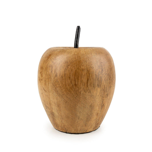 Apple Ornament - Mango Wood with Metal Stem