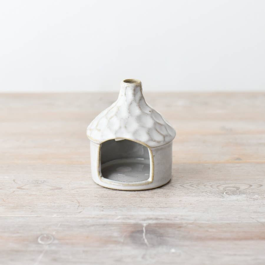 Porcelain Candle House Deco, 8.1cm