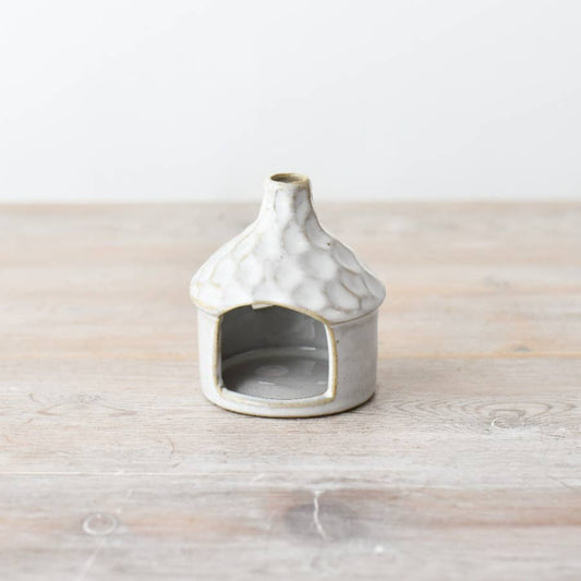 Porcelain Candle House Deco, 8.1cm